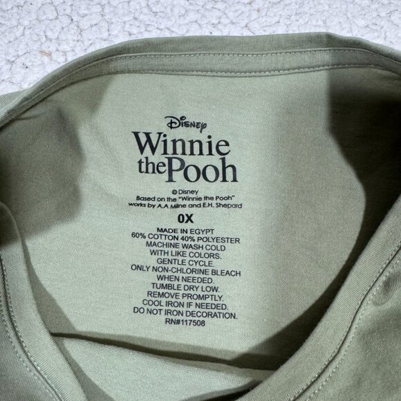 Disney Winnie The Pooh Womens Crew Neck T-Shirt size 0X Green - Picture 4 of 4